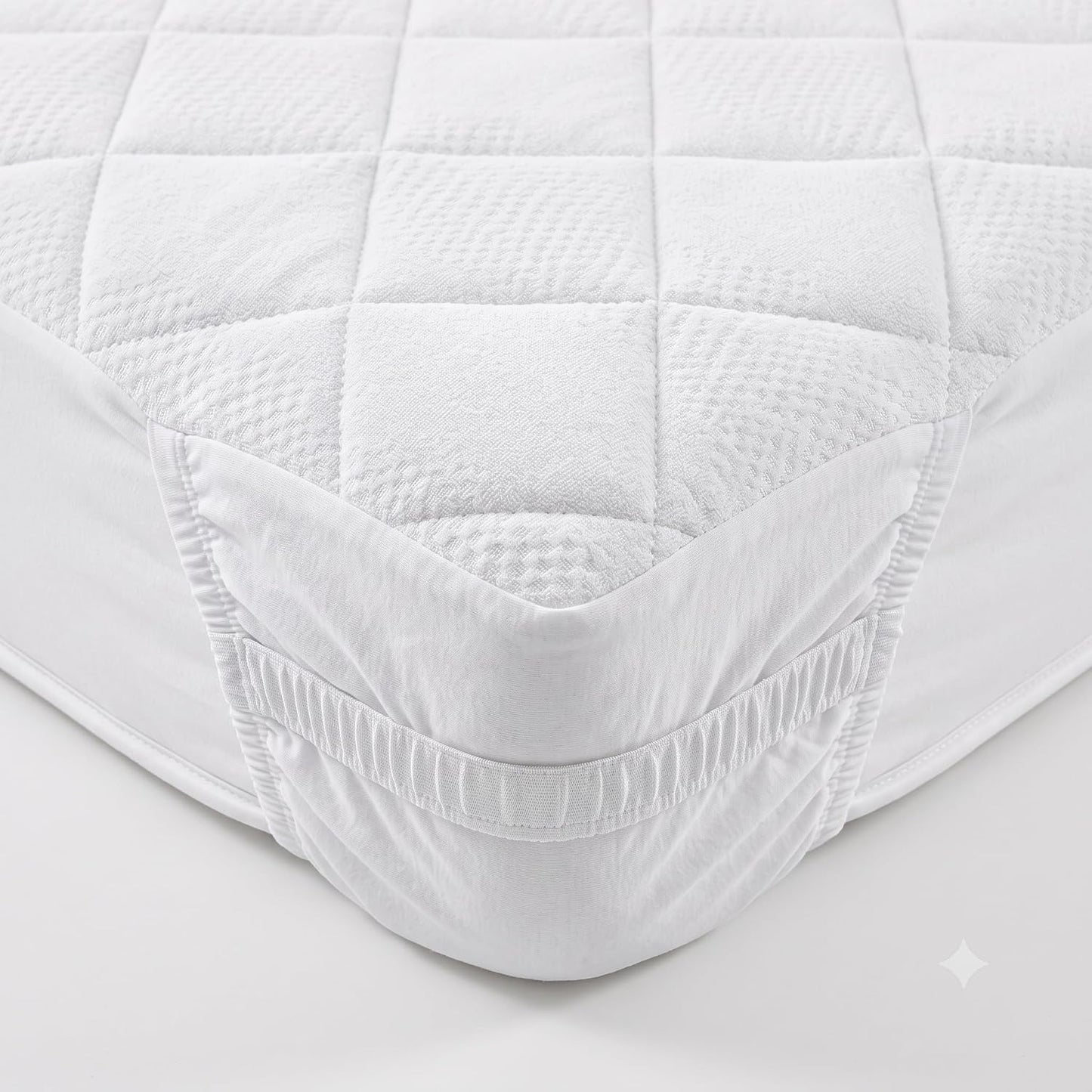 Set 2 Coprimaterasso Matrimoniale 180x200 cm in Spugna Jersey Jacquard – Coprimaterasso Elasticizzato con Angoli Maxi +25 Salvamaterasso Morbido e Traspirante – 2 Pezzi per il Cambio