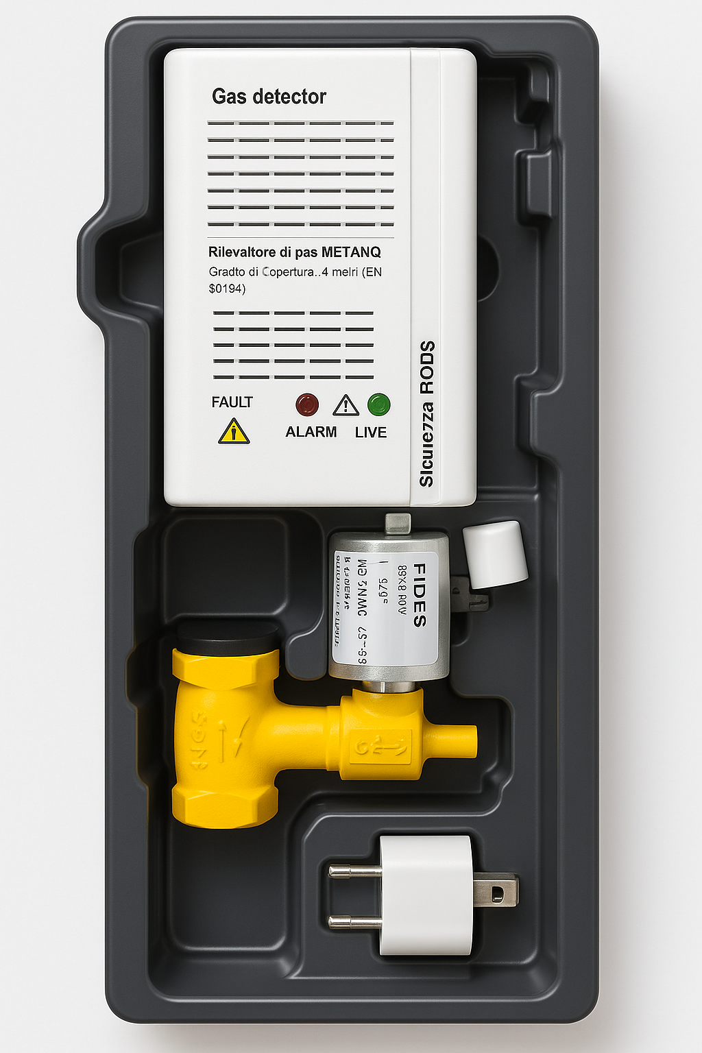 Rilevatore Gas Metano SE130KM + Elettrovalvola 3/4” 230V – Allarme Sicurezza – Lemag SRL