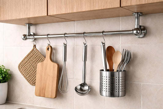 Kit supporto tubo acciaio cucina per pensili e mensole – dettaglio