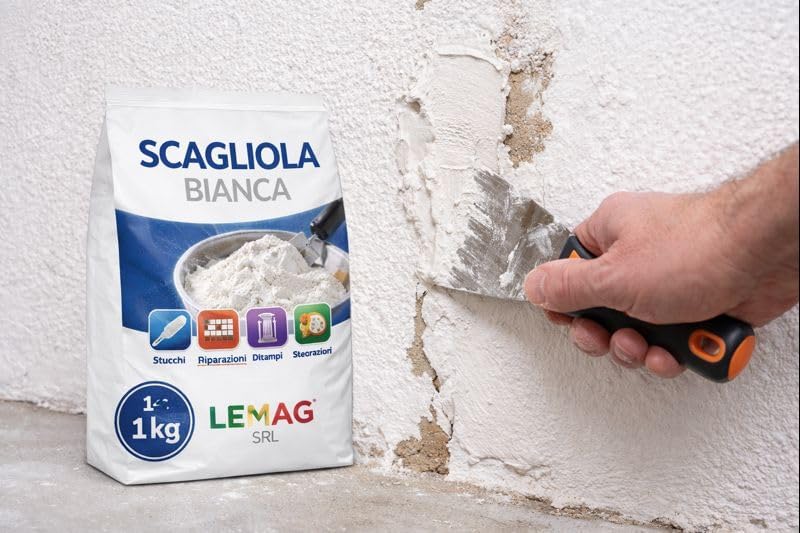 Scagliola Bianca 1 Kg – Gesso Fine per Stucchi, Riparazioni, Stampi e Decorazioni – LEMAG SRL - Lemag srl