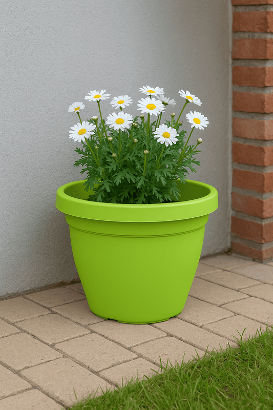 Vaso 'Verona' Ø30x24h cm Verde Anice per Piante e Fiori –Resistente e Decorativo - Lemag srl