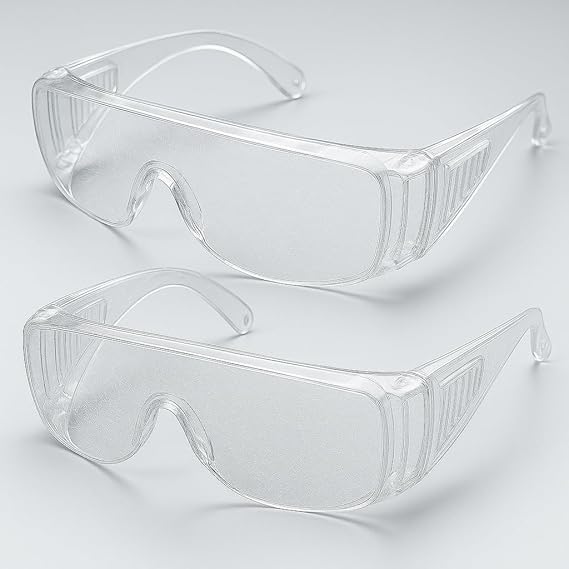 2 Paia Occhiali Protezione Lavoro EN166 Antigraffio Policarbonato DPI - Lemag srl