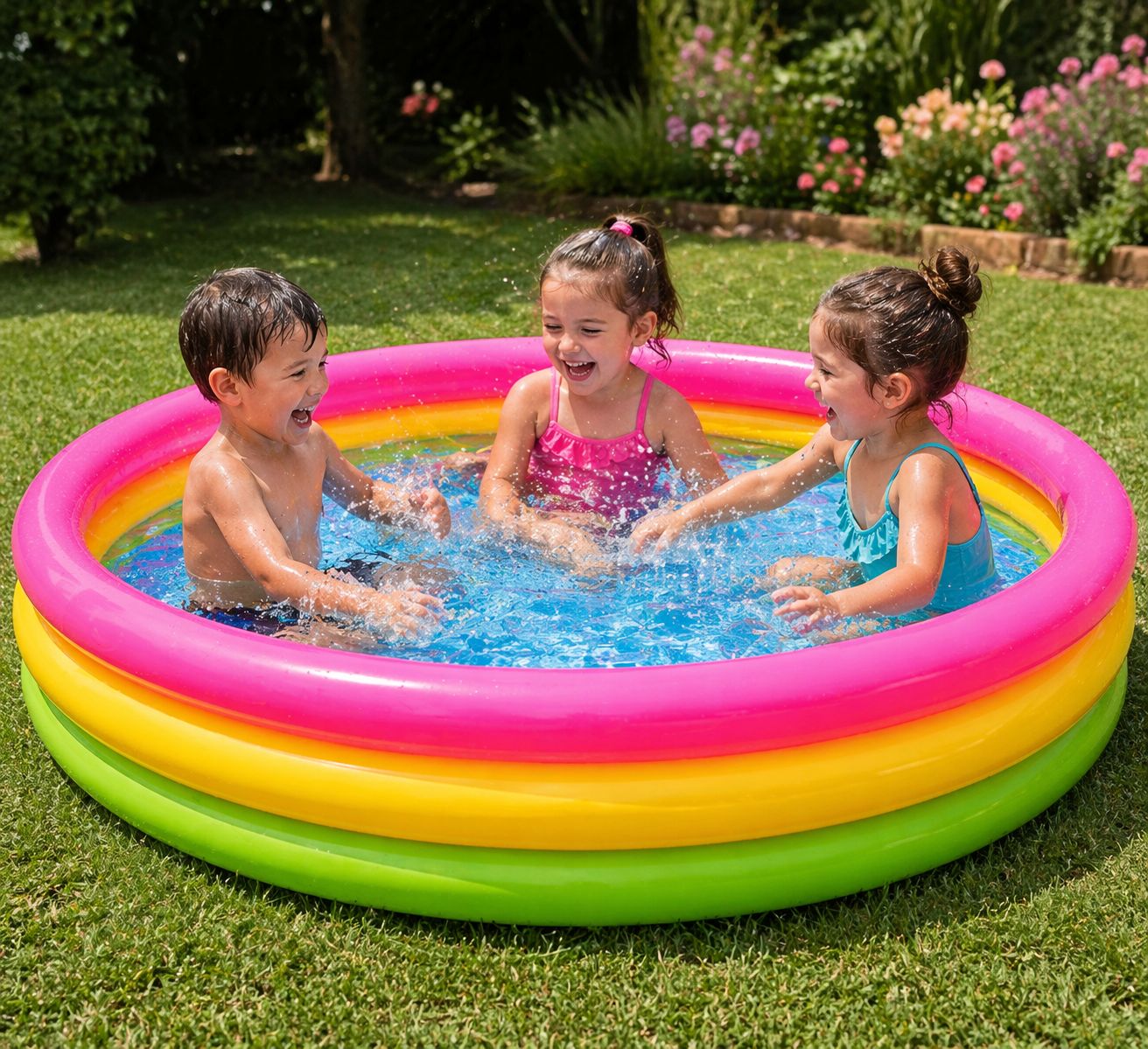 Piscina Gonfiabile Tonda 3 Anelli Bambini +2 Anni - Lemag srl