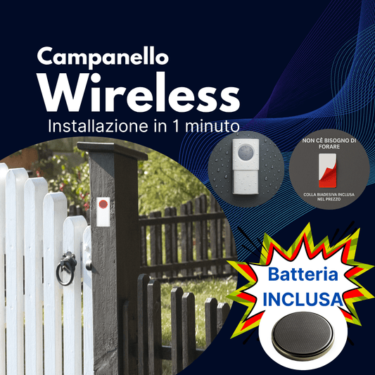 Campanello Wireless SYNTESY Batdoor 150m 36 Suonerie LED Bianco - Lemag srl