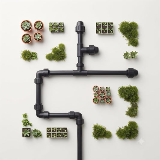 Tubo Polietilene Irrigazione Ecopipe Ø32 mm PN4 Rotolo 50 m + OMAGGIO Kit 3 Raccordi a Compressione (Curva, T, Tappo Finale Ø32) — Tubo Nero Flessibile per Linea Principale Giardino e Orto, Anti-UV - Lemag srl