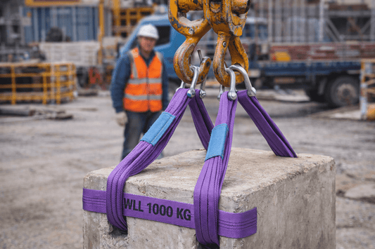 Fascia di Sollevamento Viola 1T (1000 kg) – Asole 50 mm – CE – Coeff. Sicurezza 7:1 – 2/3/4/5 m - Lemag srl