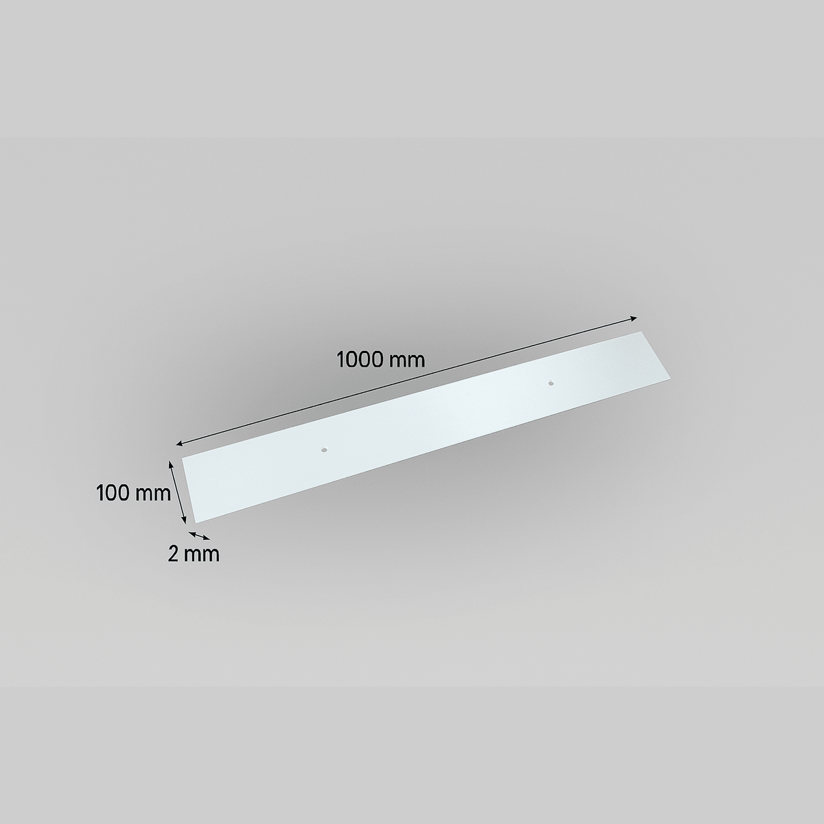 Un battisedia in alluminio preforato da 1000x100 mm con spessore 2 mm per proteggere le pareti dagli urti.