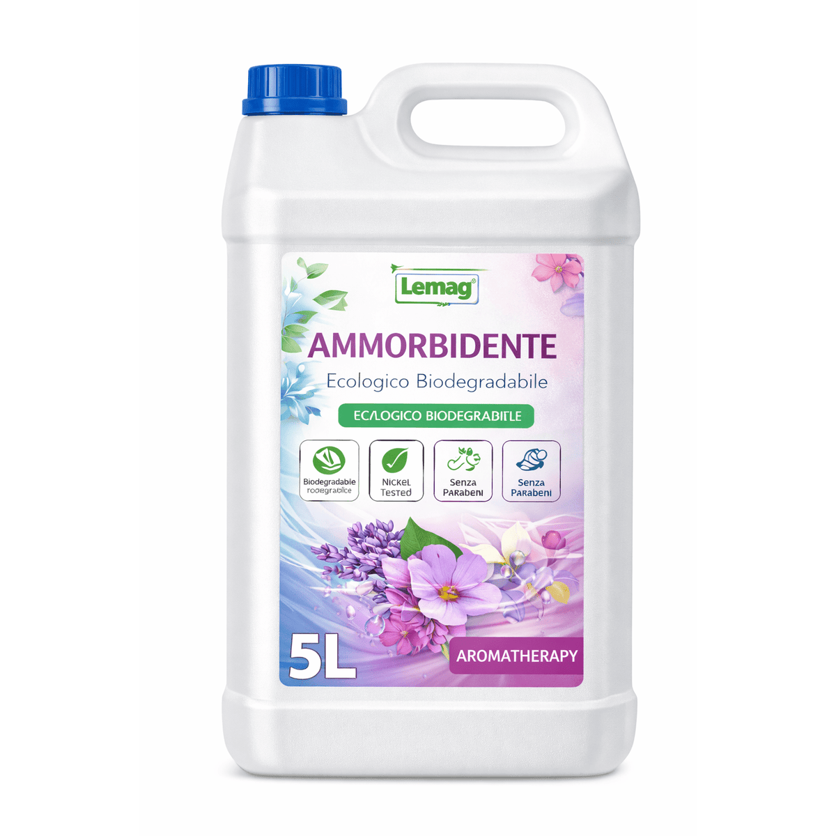Tanica di ammorbidente ecologico biodegradabile Lemag da 5L fragranza Aroma Terapy.