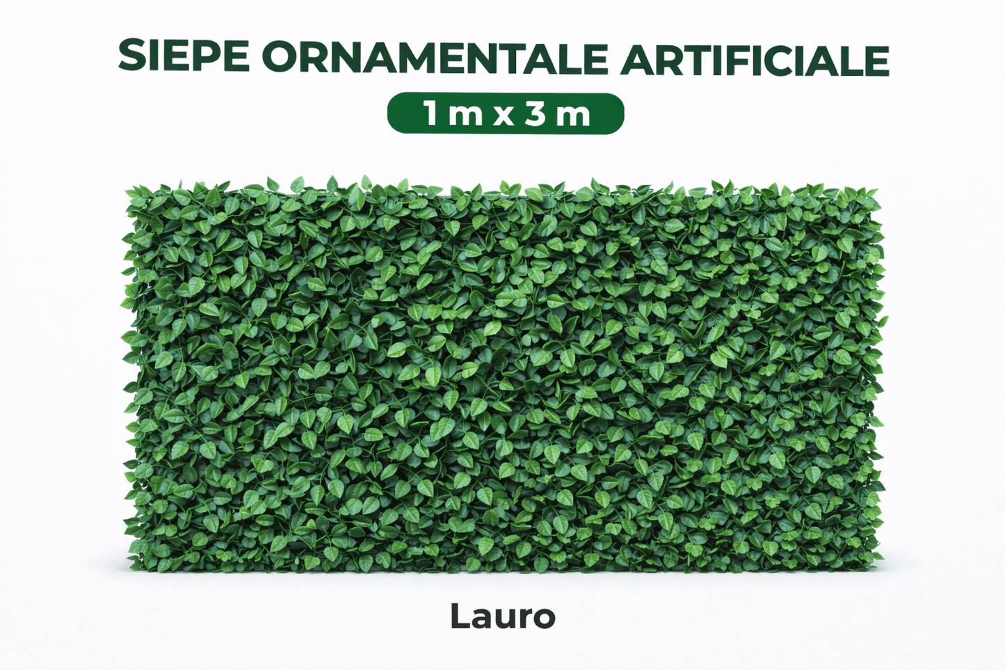 Siepe Ornamentale Artificiale 1 m x 3 m – Frangivista per Balcone e Giardino – Vari Tipi: Edera / Lauro / Pino - Lemag srl