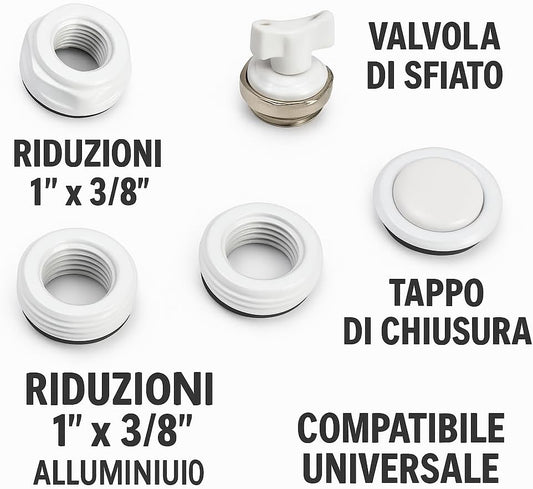 Kit Universale Radiatori Alluminio – Riduzioni, Valvola Sfiato e Tappo – Lemag SRL - Lemag srl