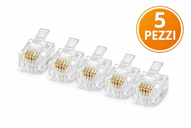 Connettore Telefonico Maschio RJ12 Mini – Plug Modulare 5 Pezzi - Lemag srl