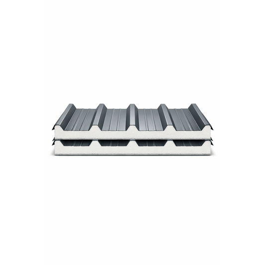 Pannello isolante lastra coibentata grecata da 100x50 cm con spessore 3 cm per coperture resistenti.