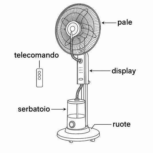 Ventilatore Atomizzatore 40 cm 3 Velocità Timer 3,2L Telecomando – Lemag srl - Lemag srl