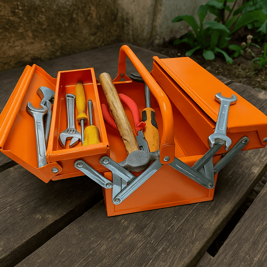 Cassetta Attrezzi Metallo 3 Scomparti 450 mm – Arancione Professionale Lemag - Lemag srl