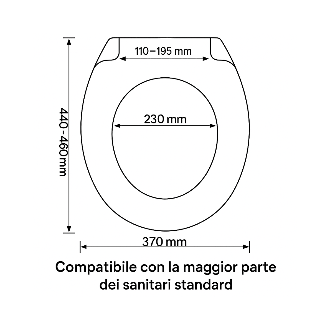 Sedile WC Universale Termoindurente Sgancio Rapido Bianco - Lemag srl
