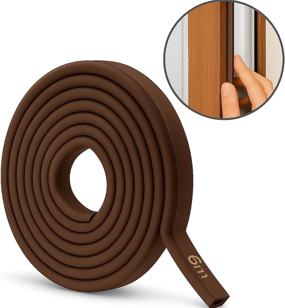 Parafreddo adesivo marrone 5 mm x 6 m guarnizione isolante per porte e finestre – confezione