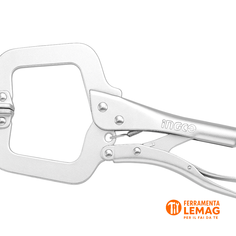 Pinza a C a pressione INGCO 11", potente e regolabile per saldature e assemblaggi - Lemag srl