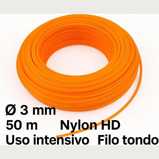 Filo Tondo Nylon 3mm x 50m Lemag per Decespugliatore – Uso Intensivo Erba e Sterpaglia - Lemag srl