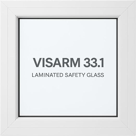 Finestra alluminio taglio freddo bianca con vetro di sicurezza Visarm 33.1 LEMAG SRL.