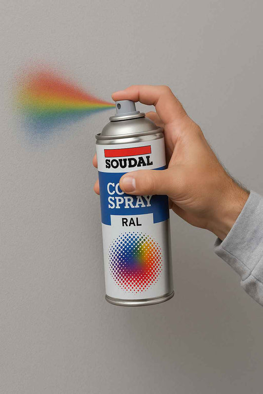 Vernice spray Soudal RAL 9010 brillante – smalto bianco 400 ml interno/esterno - Lemag srl
