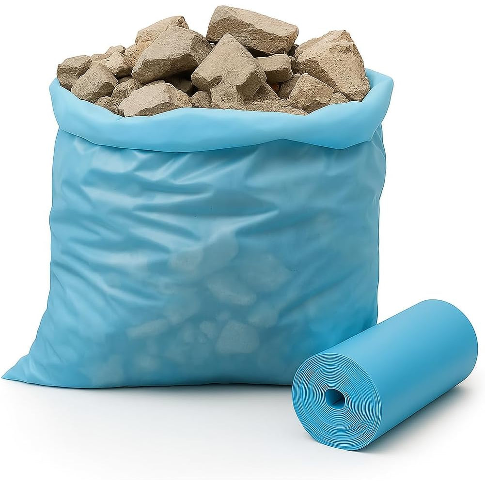 sacchi per macerie 50x80 cm 120 L 5 pezzi - sacchi rinforzati in polietilene azzurro per rifiuti di muratura