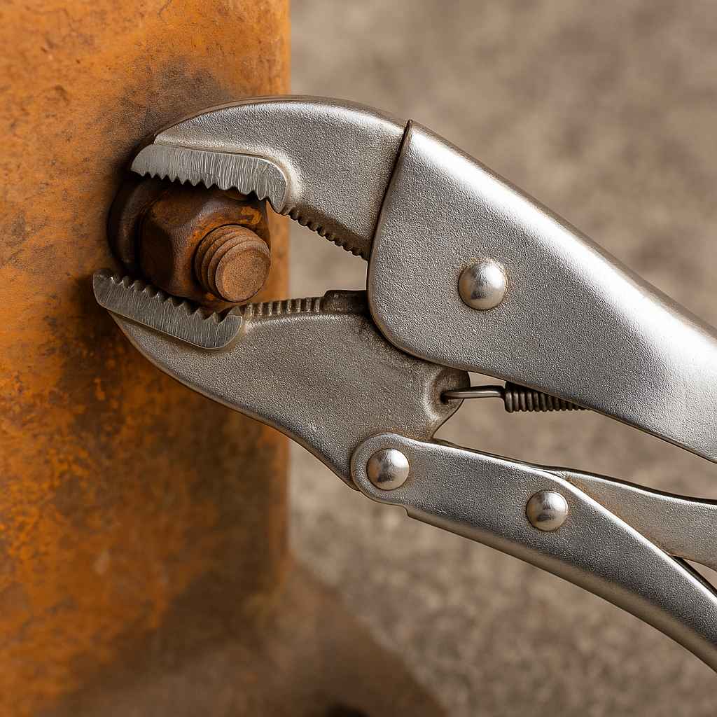 Pinza a scatto regolabile, autobloccante in acciaio, presa forte e sicura - Lemag srl