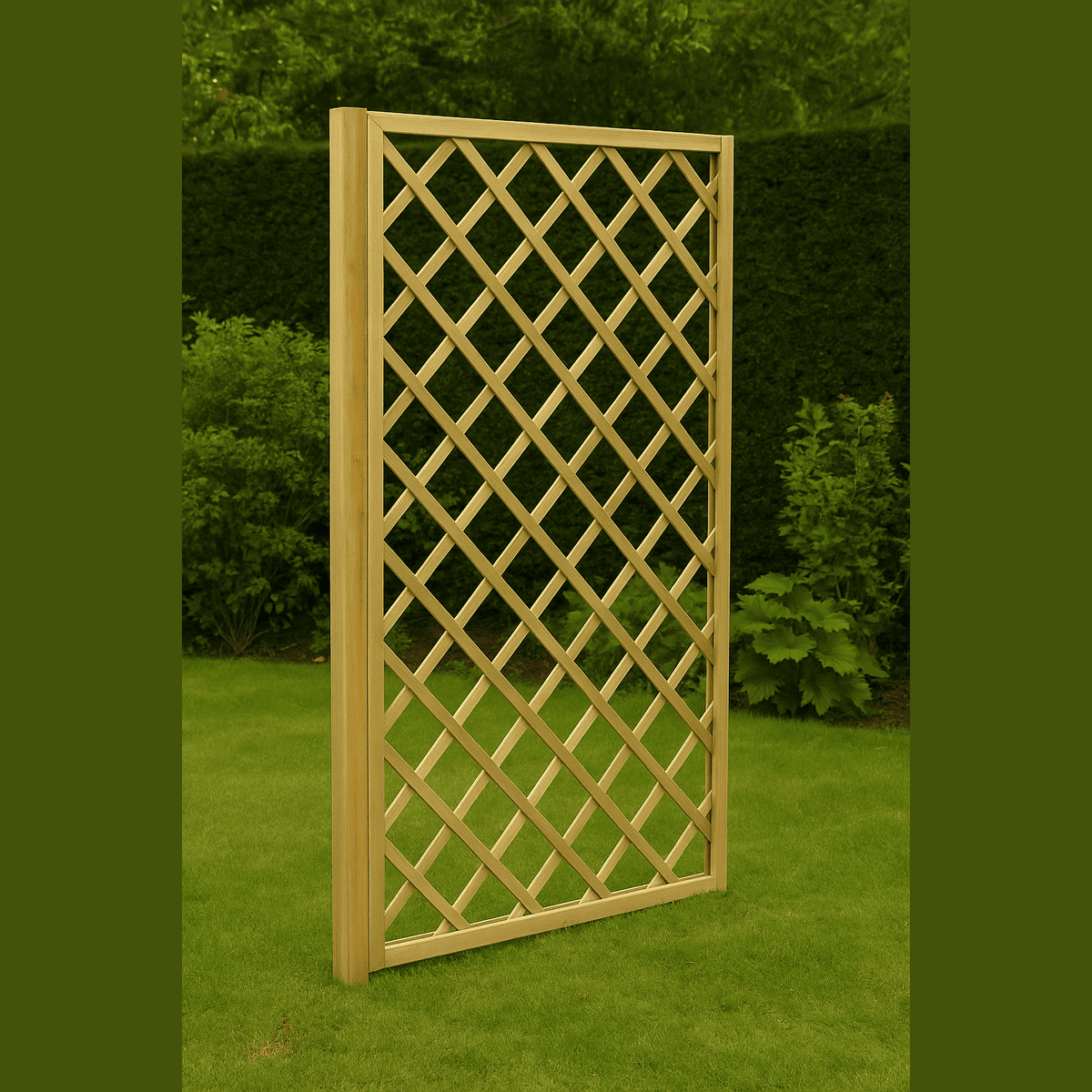 Pannello grigliato in legno impregnato 90x180 cm per piante rampicanti e divisorio da giardino.