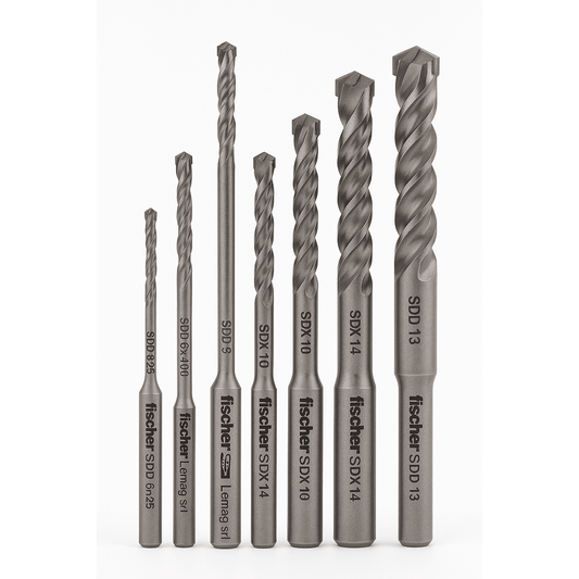 Fischer Punte Trapano SDD SDX Originali SDS Plus Widia Muro Cemento - Lemag srl - Lemag srl