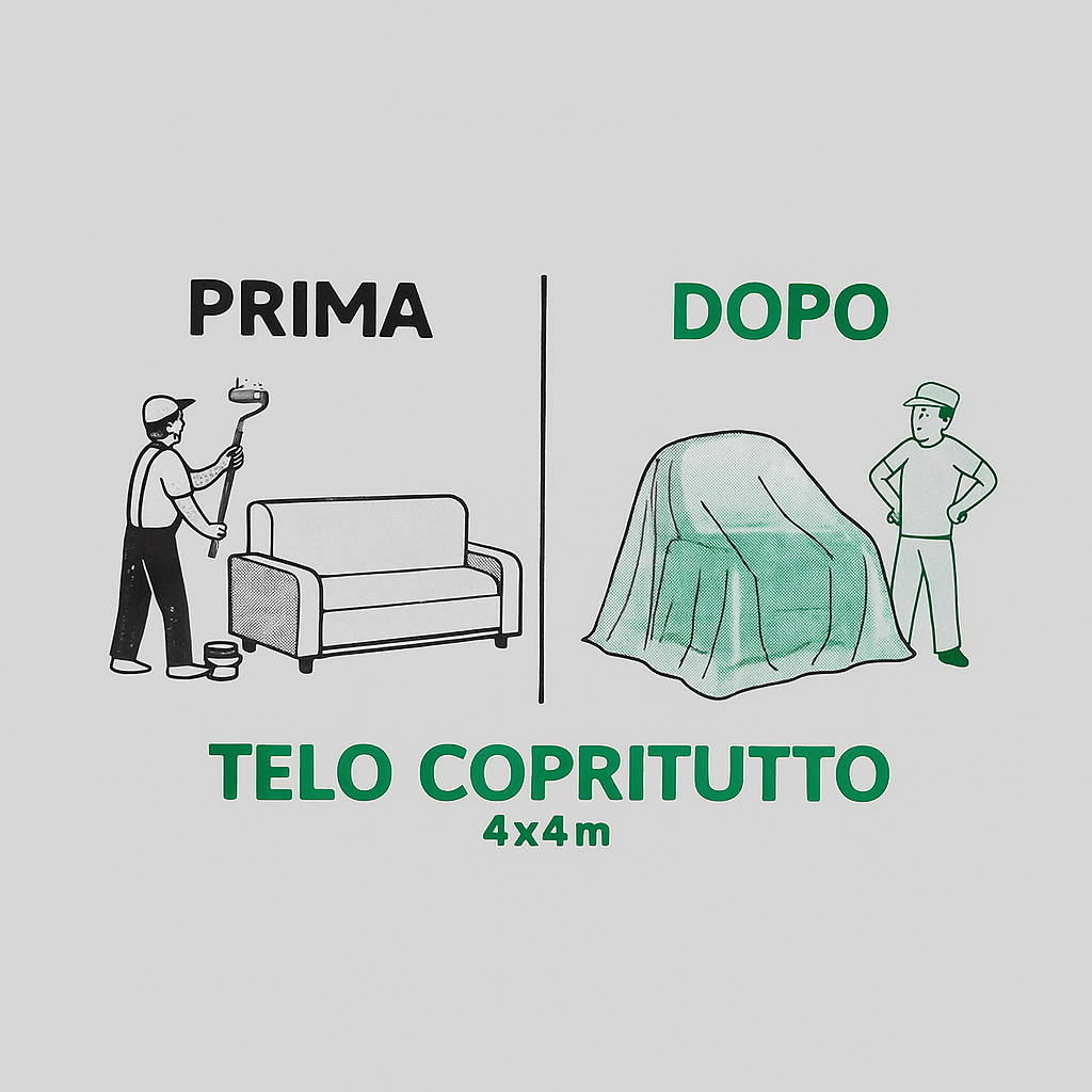 Set 5 Teli Protettivi 4x4 m – Polietilene Impermeabile Antipolvere – Lemag SRL - Lemag srl