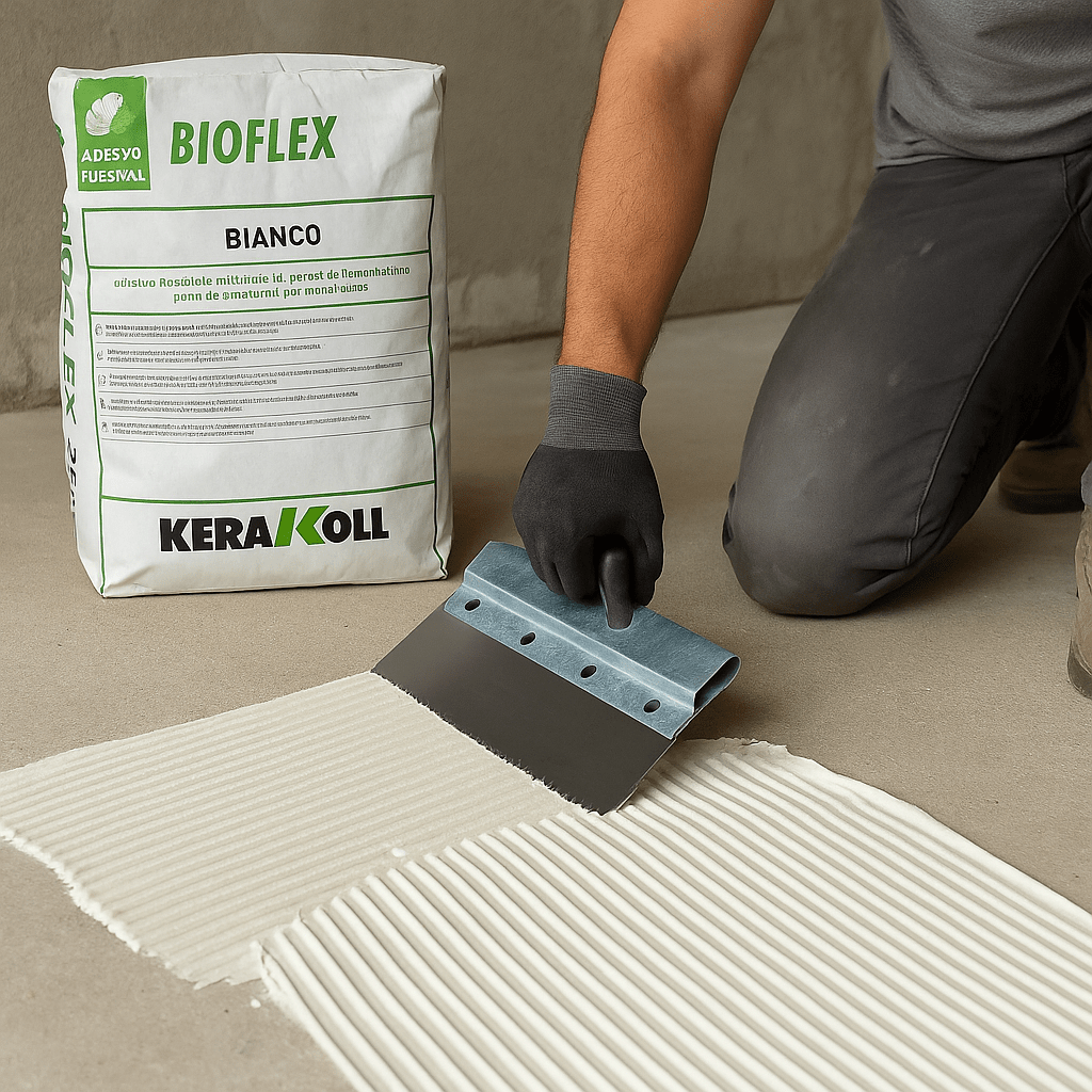 Adesivo Bioflex Kerakoll Bianco – Sacco da 25 kg – Flessibile e Eco - Compatibil - Lemag srl