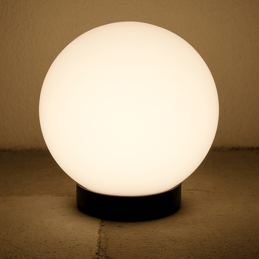 Globo opale Ø20 cm con base, attacco E27, per esterni e interni – GL20OP - Lemag srl