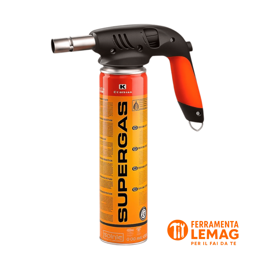 Saldatore Gas Lemag srl 600ml Piezo Beccuccio Inox + Cartuccia 600 ml 7/16 Kit - Lemag srl