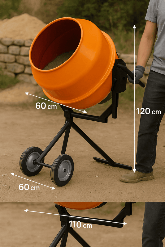 Betoniera Elettrica 140L – Impastatrice Cemento con 2 Ruote – Professionale - Lemag srl