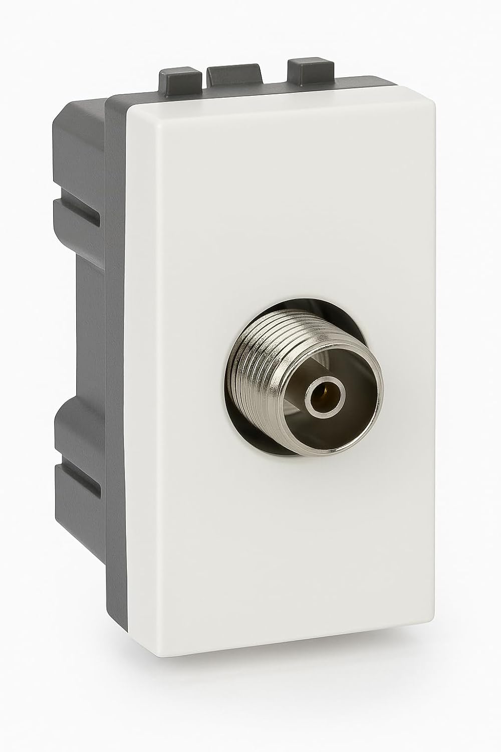 Presa coassiale TV SAT tipo F compatibile Matix bianca 1 modulo