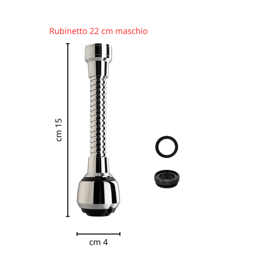 2x Doccino Rubinetto Flessibile Ottone Nero Orientabile Universale - Lemag srl