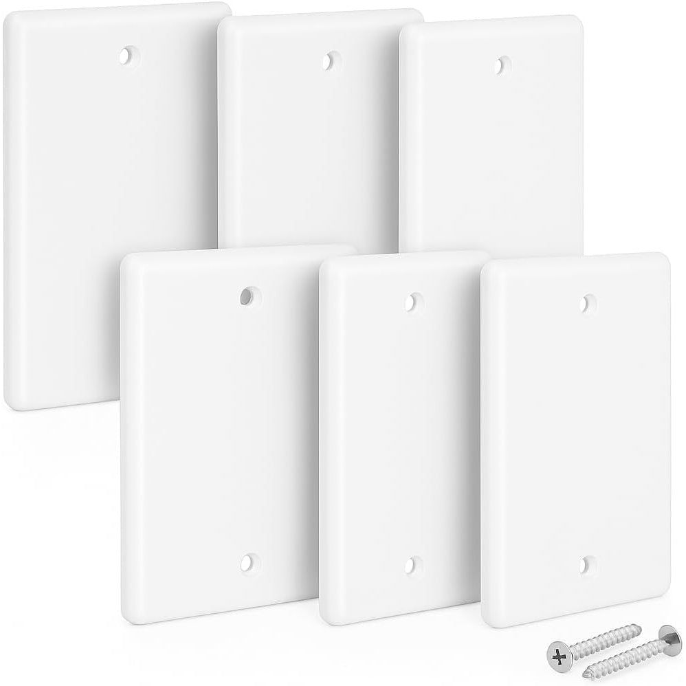 Set di coperture in plastica bianca con viti, ideale come coperchio scatola 503 per cassetta elettrica a 3 moduli.