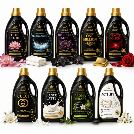 Detersivo Lavatrice Ecologico Biodegradabile 1L/5L – Senza Parabeni – Nickel Tested – Non Testato su Animali – Profumazioni Assortite - Lemag srl