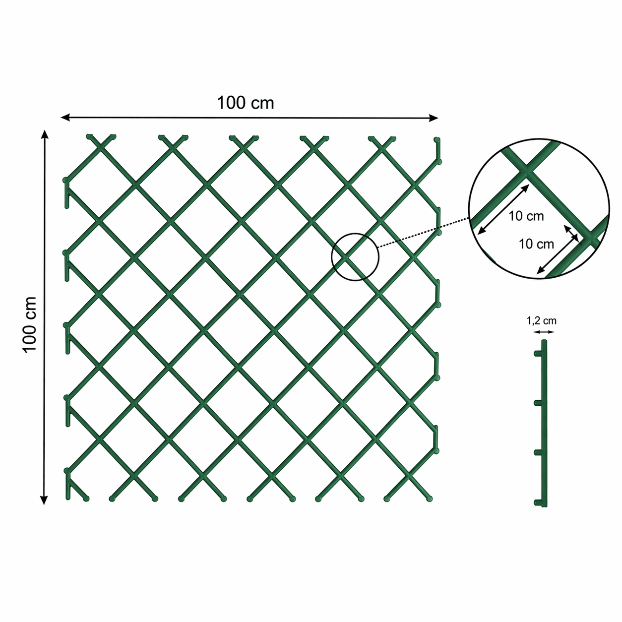 Traliccio Plastica Verde Rampicanti 1x1 - Lemag srl