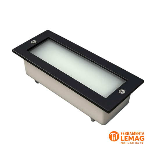 Poliplast Debora segnapasso IP54 nero E27, da incasso per esterni, 60W max - Lemag srl