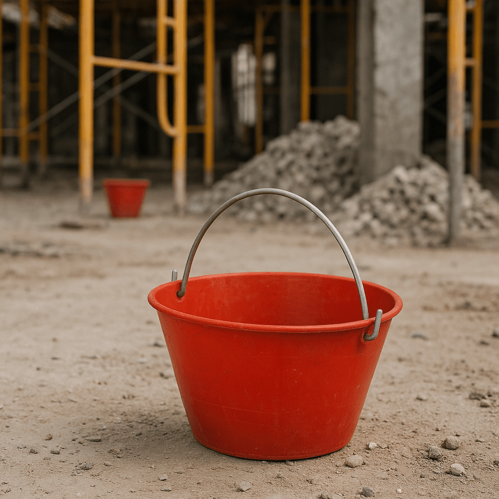 Secchio muratore rosso 12 L – resistente e maneggevole per edilizia e cantiere - Lemag srl