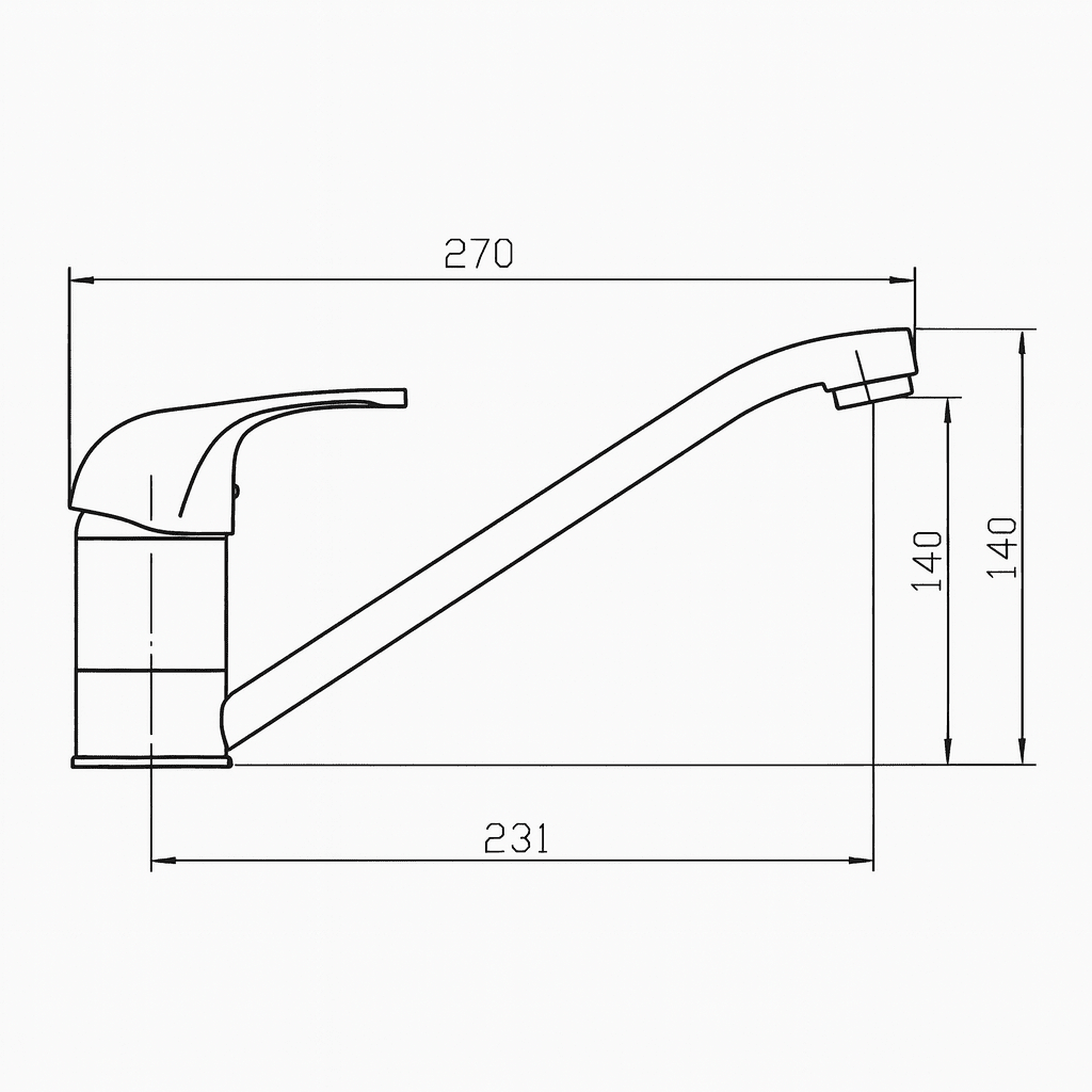 Rubinetto Cucina Silver Monocomando – Miscelatore Canna Bassa per Lavello – Lemag SRL - Lemag srl