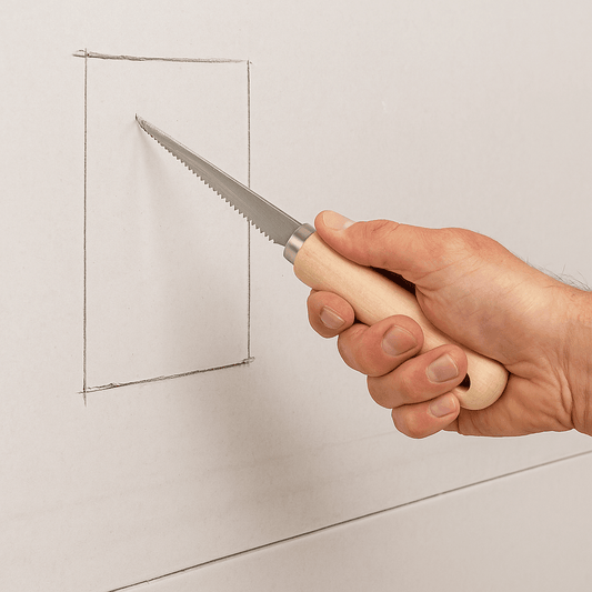 Akifix Seghetto Cartongesso 18 cm – Lama Affilata, Manico in Legno Ergonomico - Lemag srl