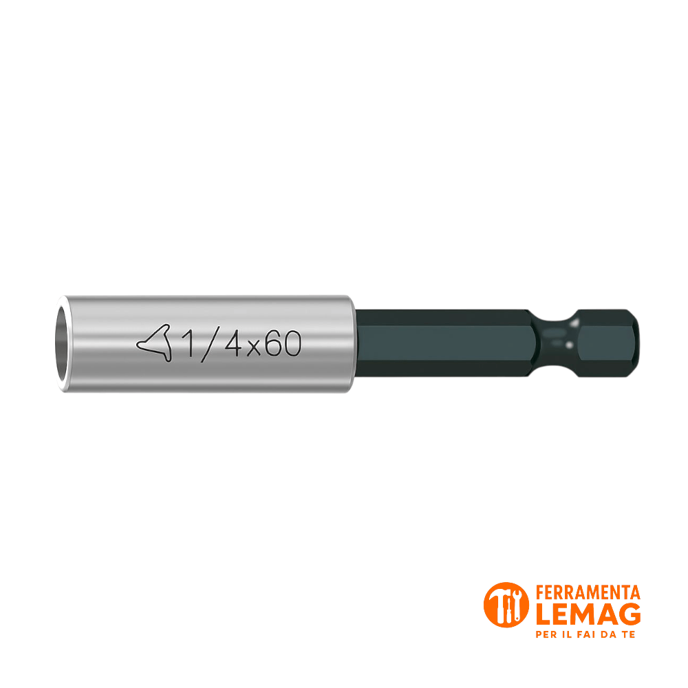 Portainserti Magnetico 1/4" da 60 mm – Attacco Rapido per Avvitatore e Trapano - Lemag srl