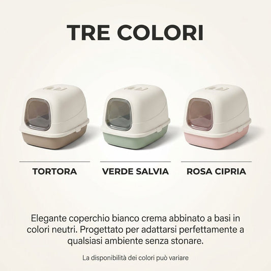 Lettiera Chiusa per Gatti con Porta 48x38x32 cm - Paletta Inclusa - Trattiene Odori e Lettiera Sparsa - Privacy per il Gatto, Ordine per Te - Lemag srl