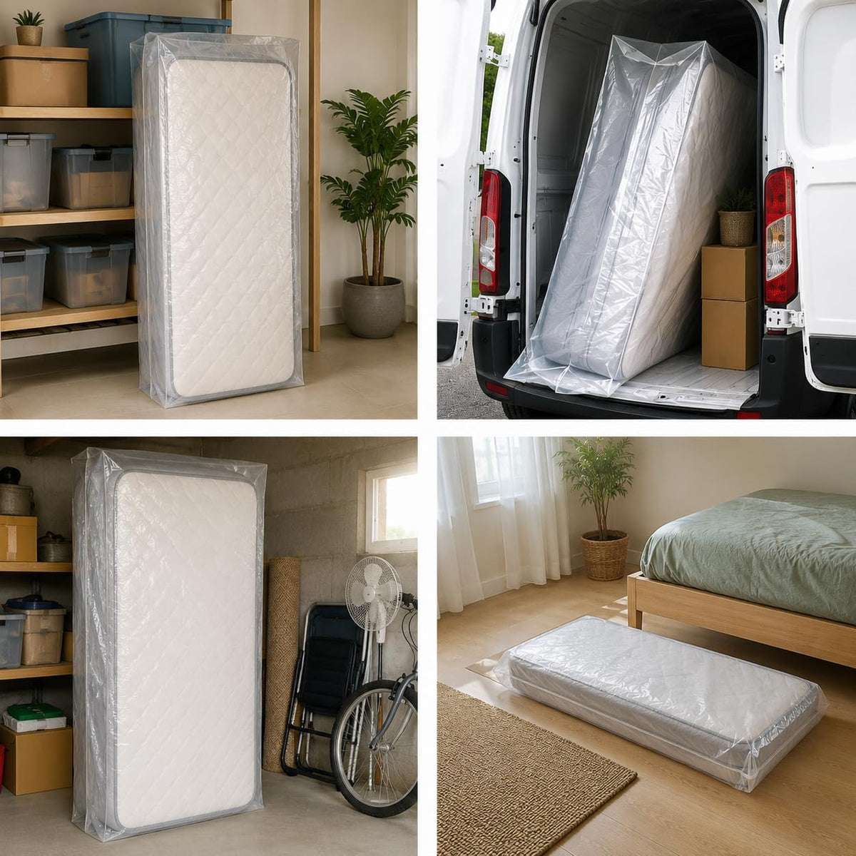 Sacco Conserva Materasso 80x220 cm con Soffietto 10+10 cm Custodia Protettiva Salvaspazio Trasloco - Lemag srl