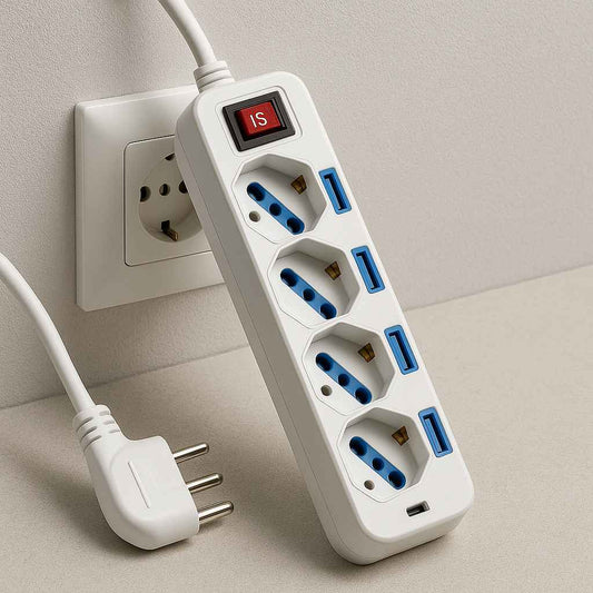 Multipresa 4 prese 10/16A + Schuko con interruttori indipendenti, spina 16A - Lemag srl