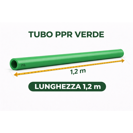 Tubo 1.2 verde da 1,2 metri per impianti di acqua potabile, dal set di tubi e raccordi PPR.