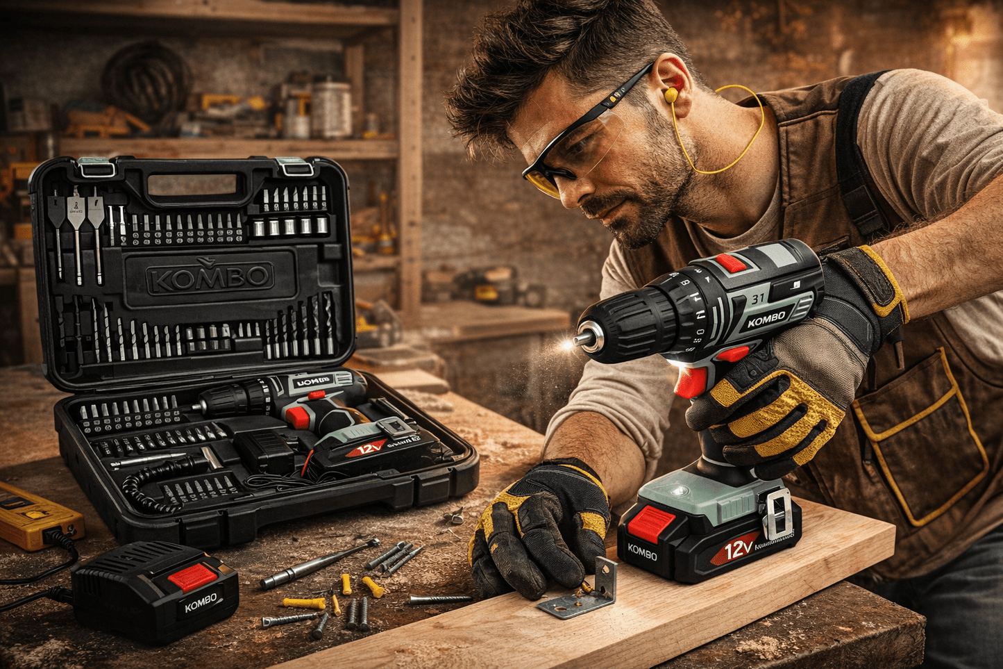 Avvitatore Trapano Cordless 1500 mAh 2 Velocità – 28 Nm – 18+1 Posizioni Coppia – Valigetta con 79 Accessori Professionali - Lemag srl