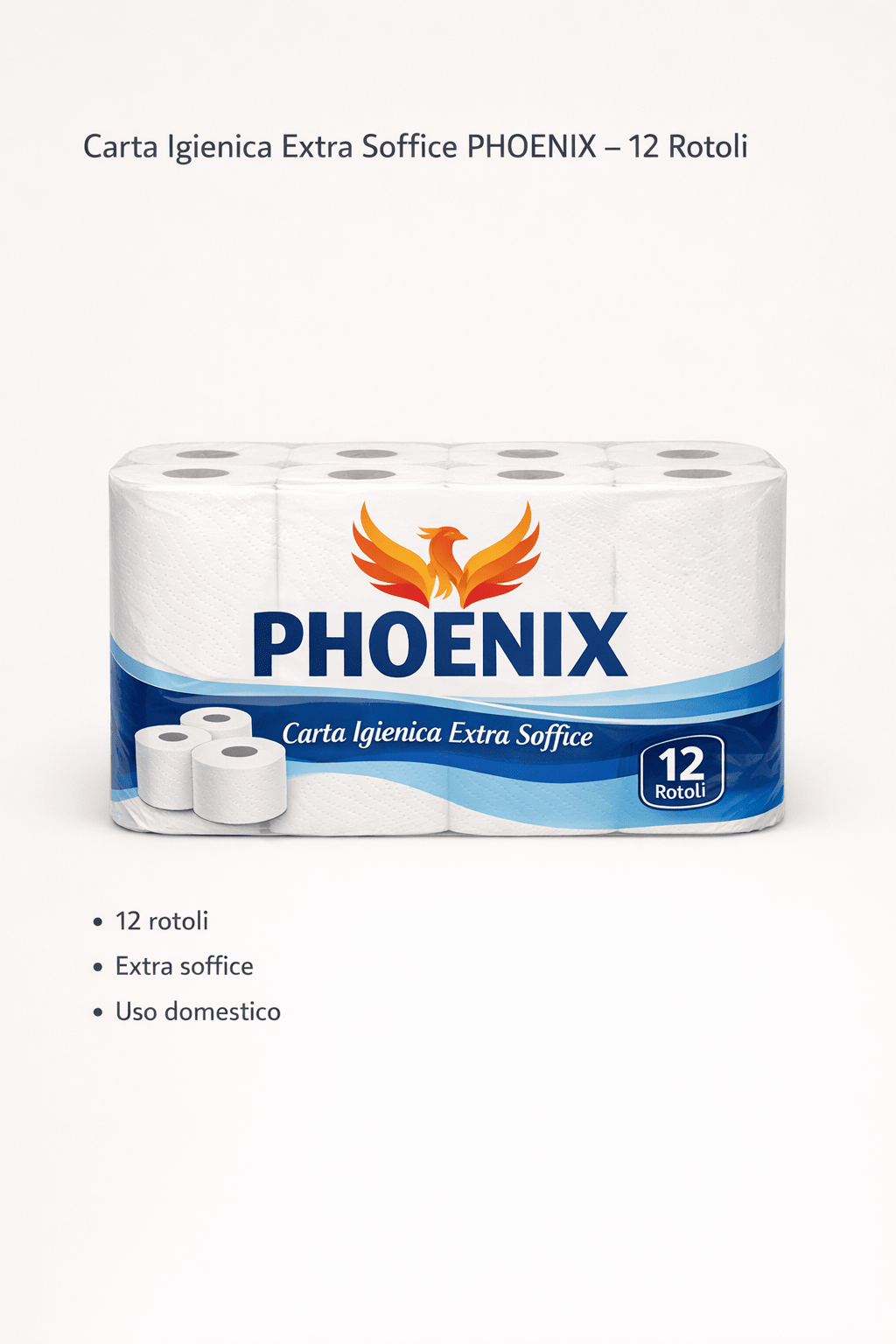 Carta Igienica Extra Soffice PHOENIX 12 Rotoli Qualità Morbida Uso Casa - Lemag srl