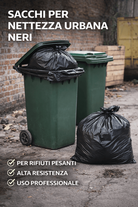 Sacchi Neri Nettezza Urbana 70x110 cm o 90x120 cm Resistenti - Lemag srl